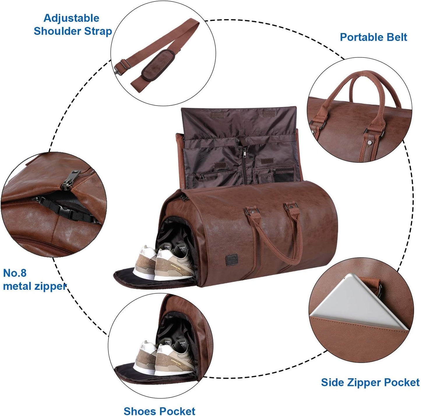 Versatile 2-in-1 Convertible Travel Garment Bag and Duffel for Men and Women - Perfect for Business and Leisure Travel