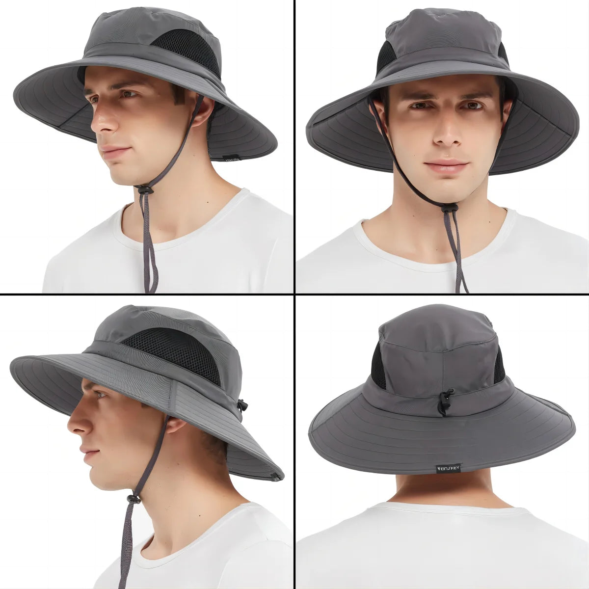 Premium Foldable Waterproof Sun Hat - Wide Brim Dark Grey Boonie Bucket Hat for Traveling
