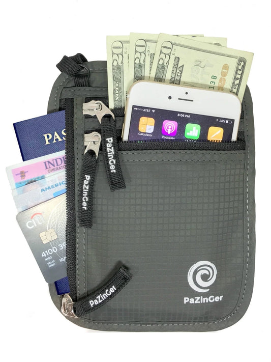 1-Pack Secure RFID Blocking Neck Wallet & Passport Holder – Ultimate Travel Pouch for Safe Traveling