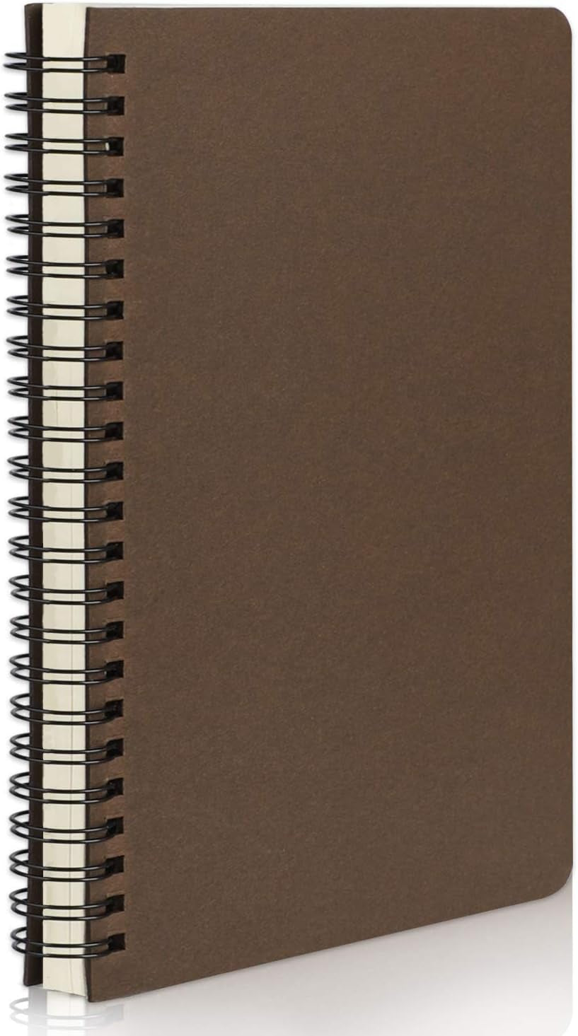 Hardcover Spiral Lined A5 Notebook, 5.5" x 8.3", 160 Pages, College Ruled, Ideal for Travel Writing, Memoirs, Sketching, and Academic Use