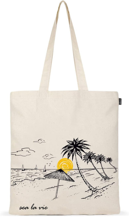 Women's Canvas Travel Tote Bag, Easily Packable
