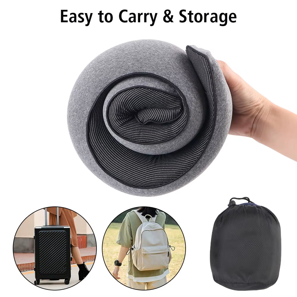 Portable U-Shaped Memory Foam Pillow for Travel and Relaxation Support