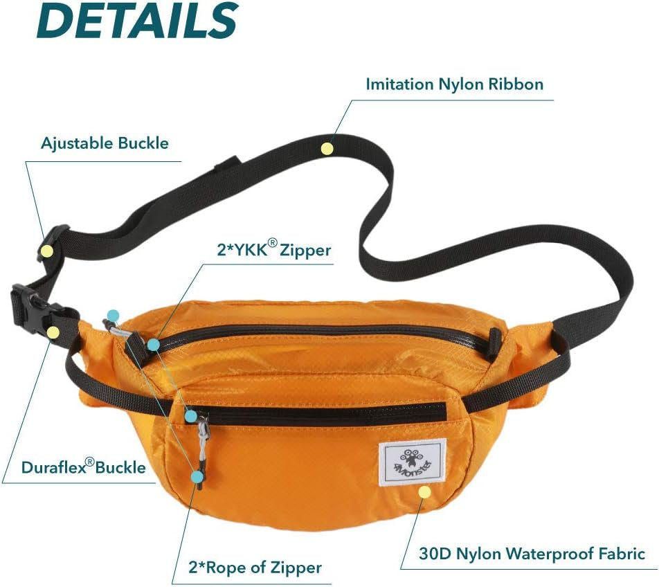Ultimate Lightweight Water-Resistant Traveling Waist Pack - Adjustable Fanny Bag & Crossbody Chest Bag