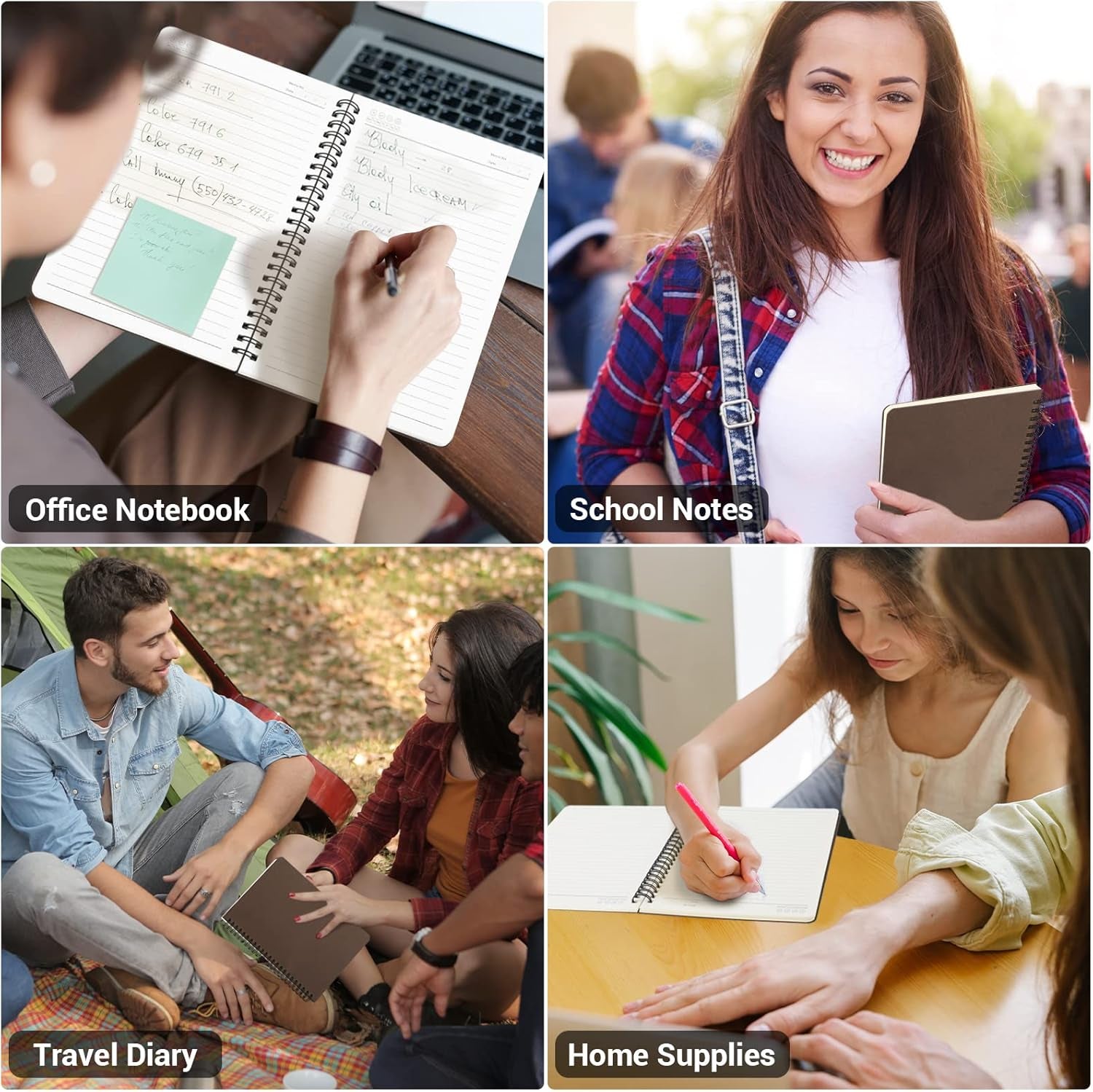 Hardcover Spiral Lined A5 Notebook, 5.5" x 8.3", 160 Pages, College Ruled, Ideal for Travel Writing, Memoirs, Sketching, and Academic Use